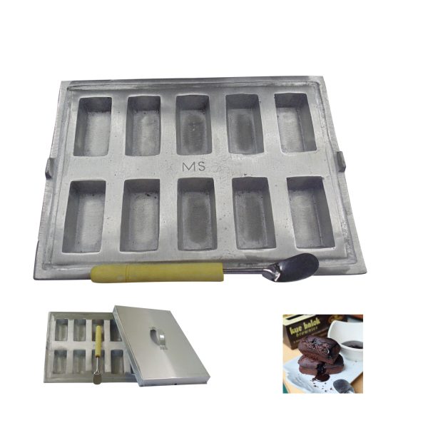 Cetakan Kue Pukis Bentuk Balok Cor Aluminium Tebal