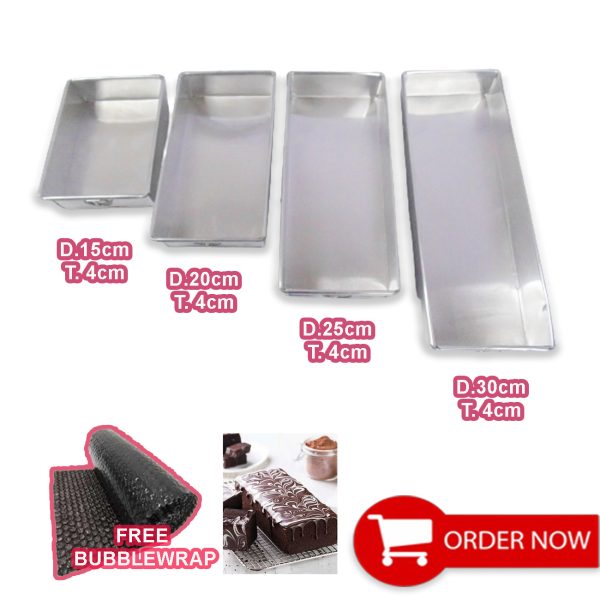 Loyang Kue Brownies Bentuk Persegi panjang Tinggi 4cm - Gambar 2