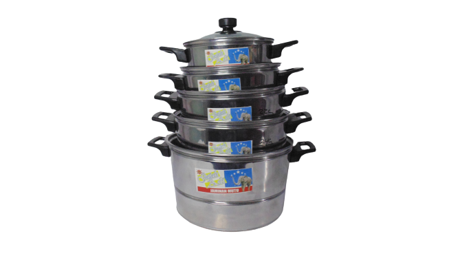 Panci / Dandang Nasi Tutup Kaca Bahan Stainless