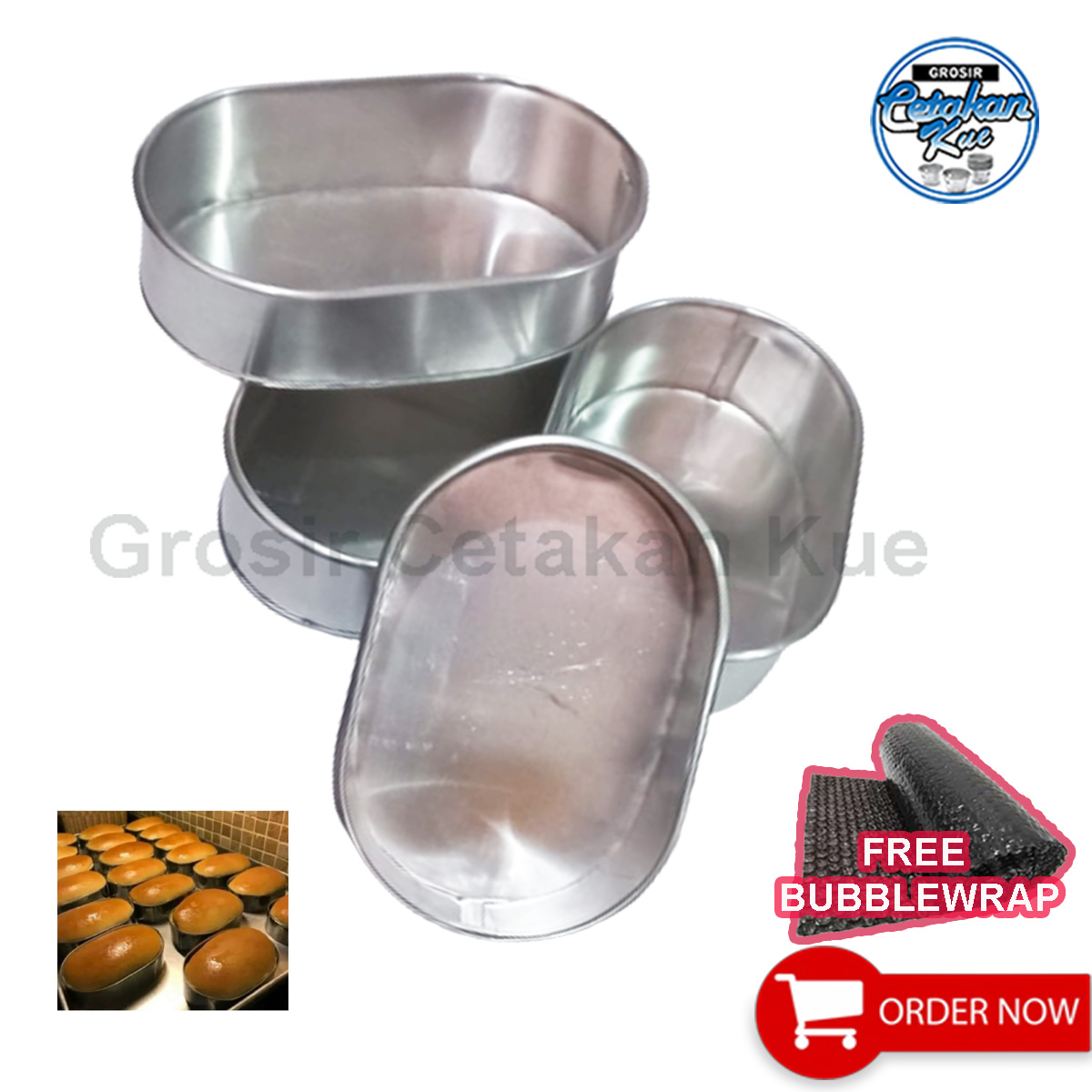 Loyang Kue Bentuk Oval ukuran Mini
