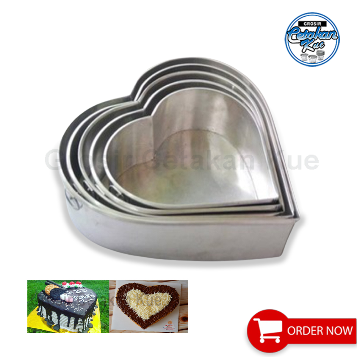 Loyang Brownies Bentuk Waru / Love Tinggi 7cm