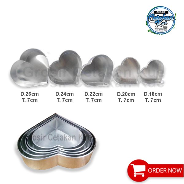 Loyang Brownies Bentuk Waru / Love Tinggi 7cm - Gambar 2