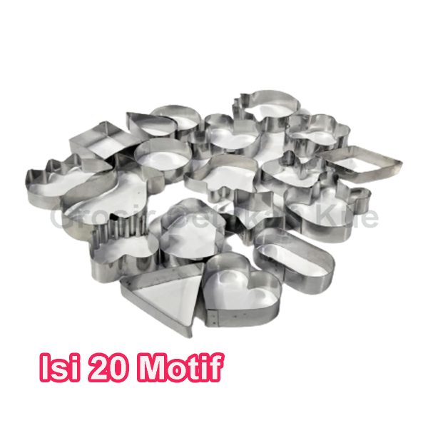 Cetakan Kue Kering / Nugget / Nastar / Biskuit isi 20 Motif