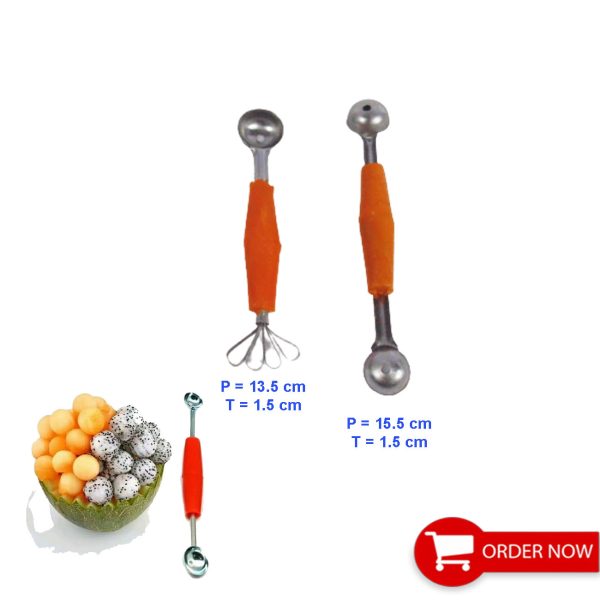 Sendok Koktail Kerokan Buah Gagang Plastik Orange - Gambar 4