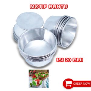 Cetakan Kue Roti Bolu Kukus Pendek Motif Buntu - Isi 20 Biji