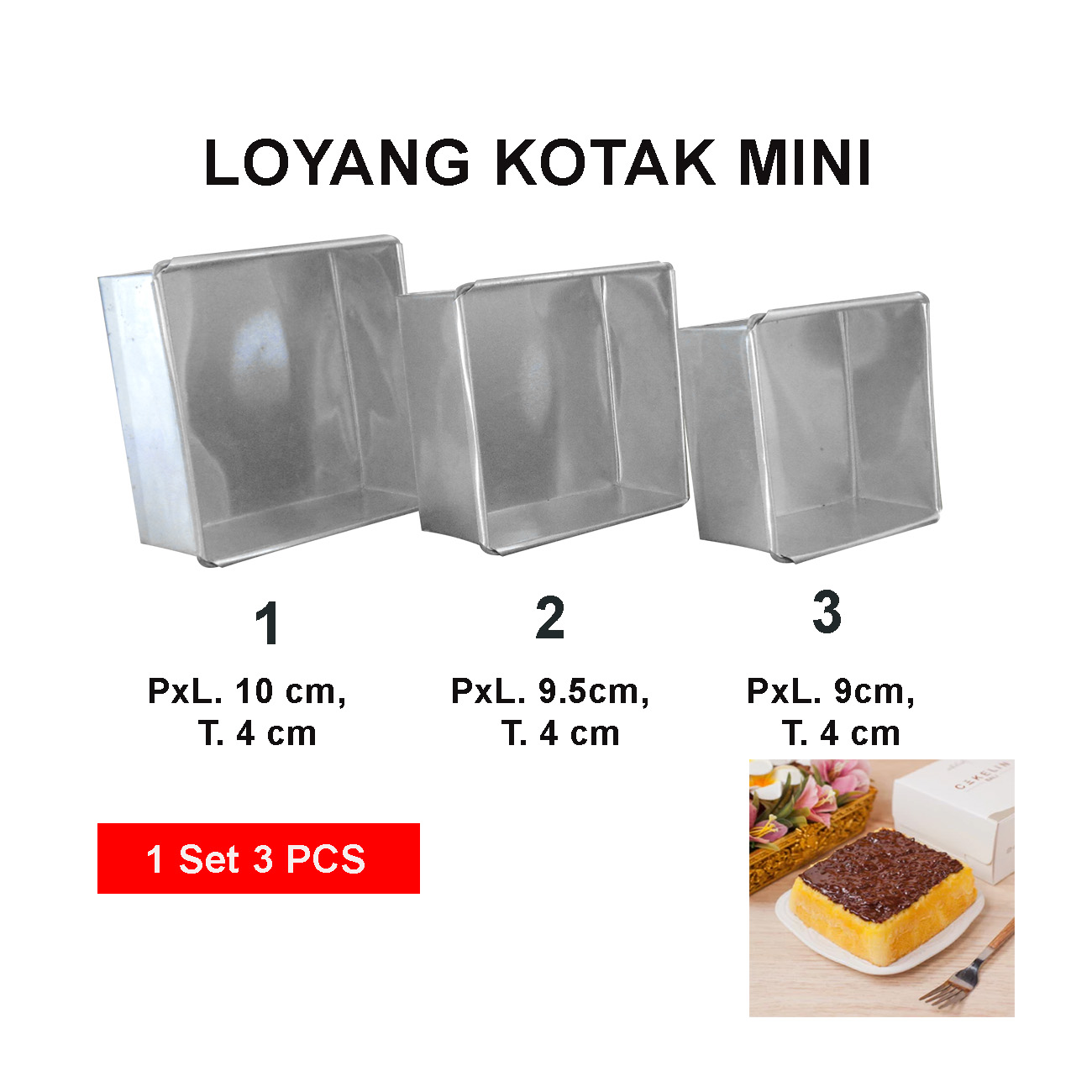 Loyang Motif Kotak Segi Uk. Mini