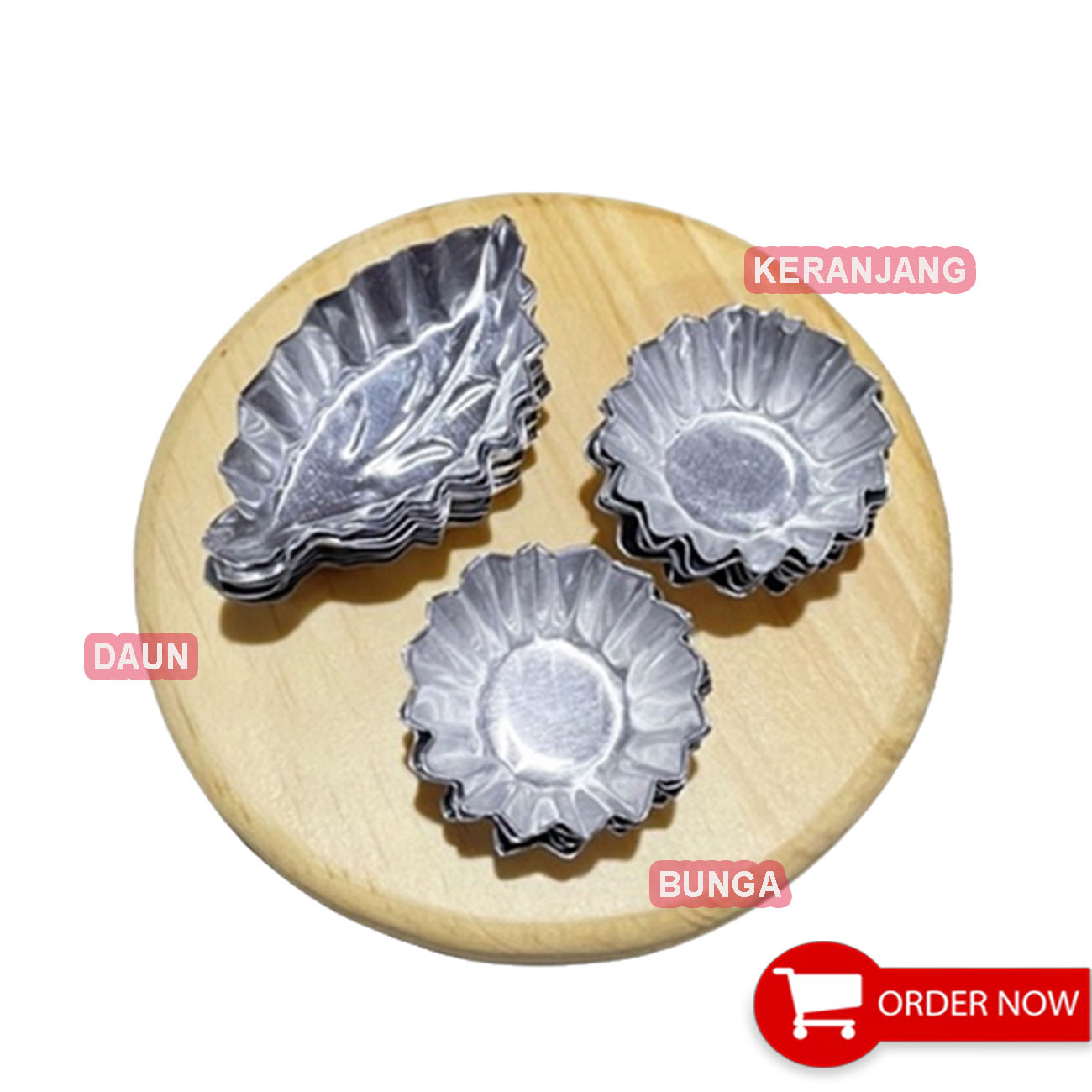 Cetakan Kue Kering Nastar / Coklat Bentuk Daun | Bunga | Keranjang | Kue Coklat - Isi 40 Biji
