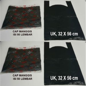 ISI 50 LEMBAR - KANTONG KRESEK UK. 32 X 56cm CAP MANGGIS WARNA HITAM