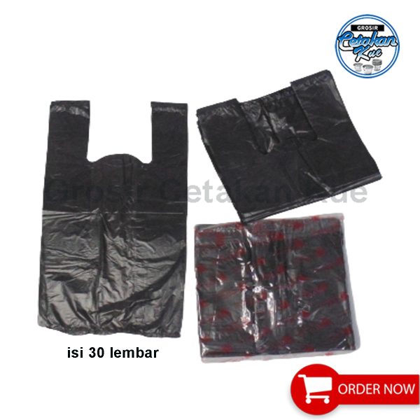 ISI 30 LEMBAR - KANTONG PLASTIK / KRESEK UK.15 X 30 CAP MANGGIS WARNA HITAM - Gambar 2