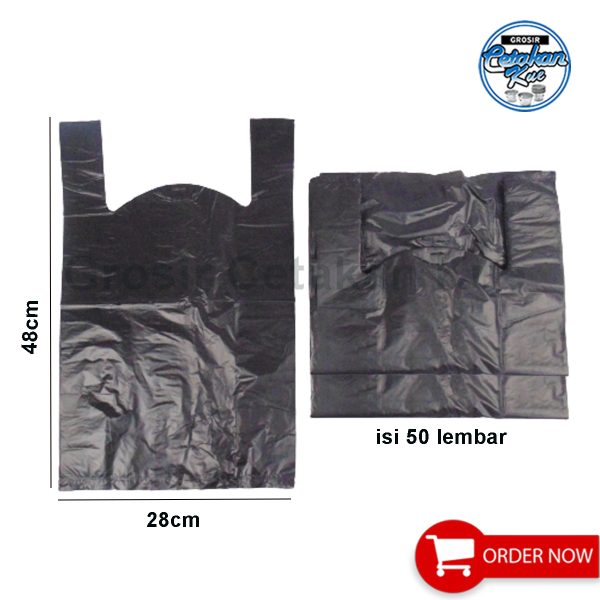 ISI 50 LEMBAR - KANTONG KRESEK UK.28 X 48 CAP MANGGIS WARNA HITAM - Gambar 2